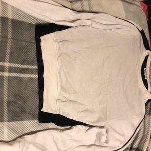 half cotton half velvet cropped long sleeve